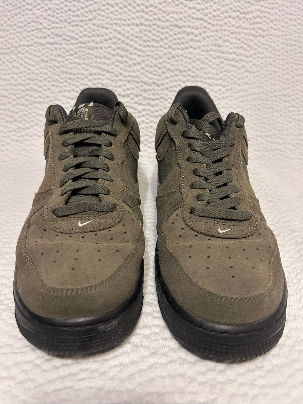 Nike Men’s Olive Suede Low-Top Sneakers - Black Sole